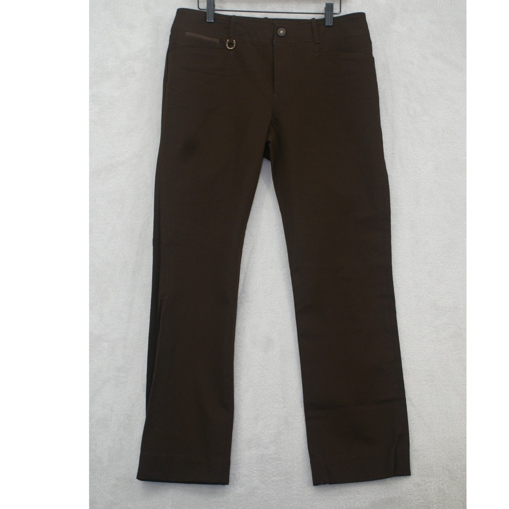 Lauren Ralph Lauren Pants Womens 10 Brown Equestrian Horseshoe Stretch Straight